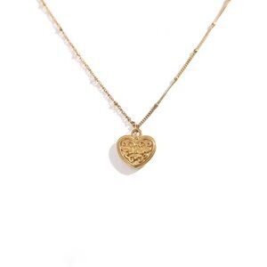 Gold Heart Pendant Necklace